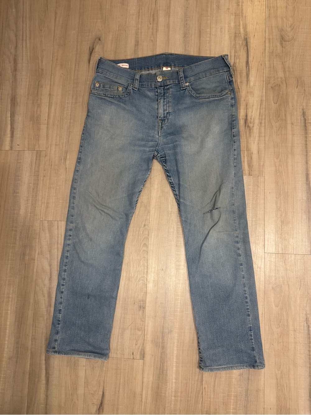 True Religion Ricky Relaxed Straight Jeans Men’s 34x32 Y2K Distressed